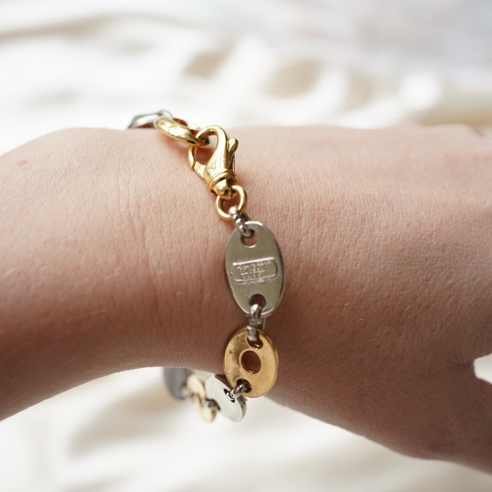 Vintage Gianni Versace Medusa Oval Two-Tone Bracelet - Picture 4 of 6